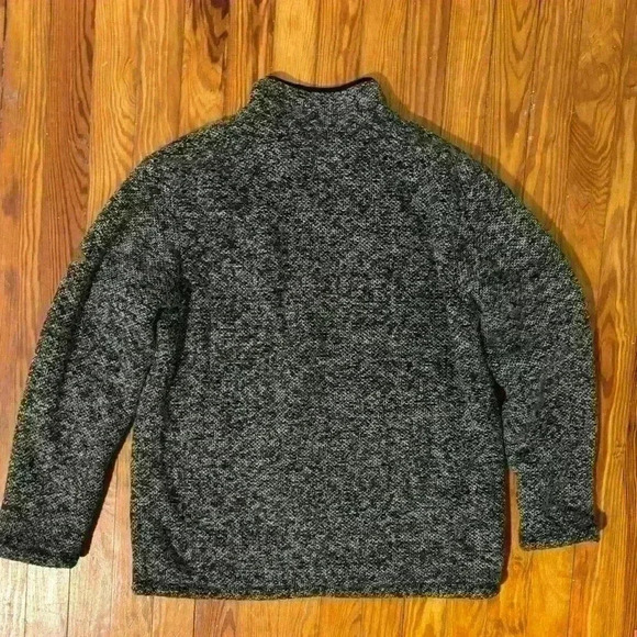 Orvis Gray/Black Brighton Sherpa Lined 1/4-Zip Pullover Marled Fleece Men Size L - Picture 3 of 6